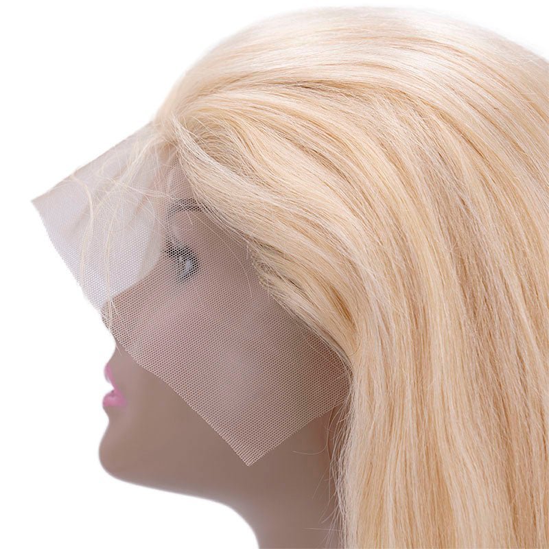 Brazilian Blonde Straight 13x4 Transparent Lace Front Wig - The Platinum Extensions