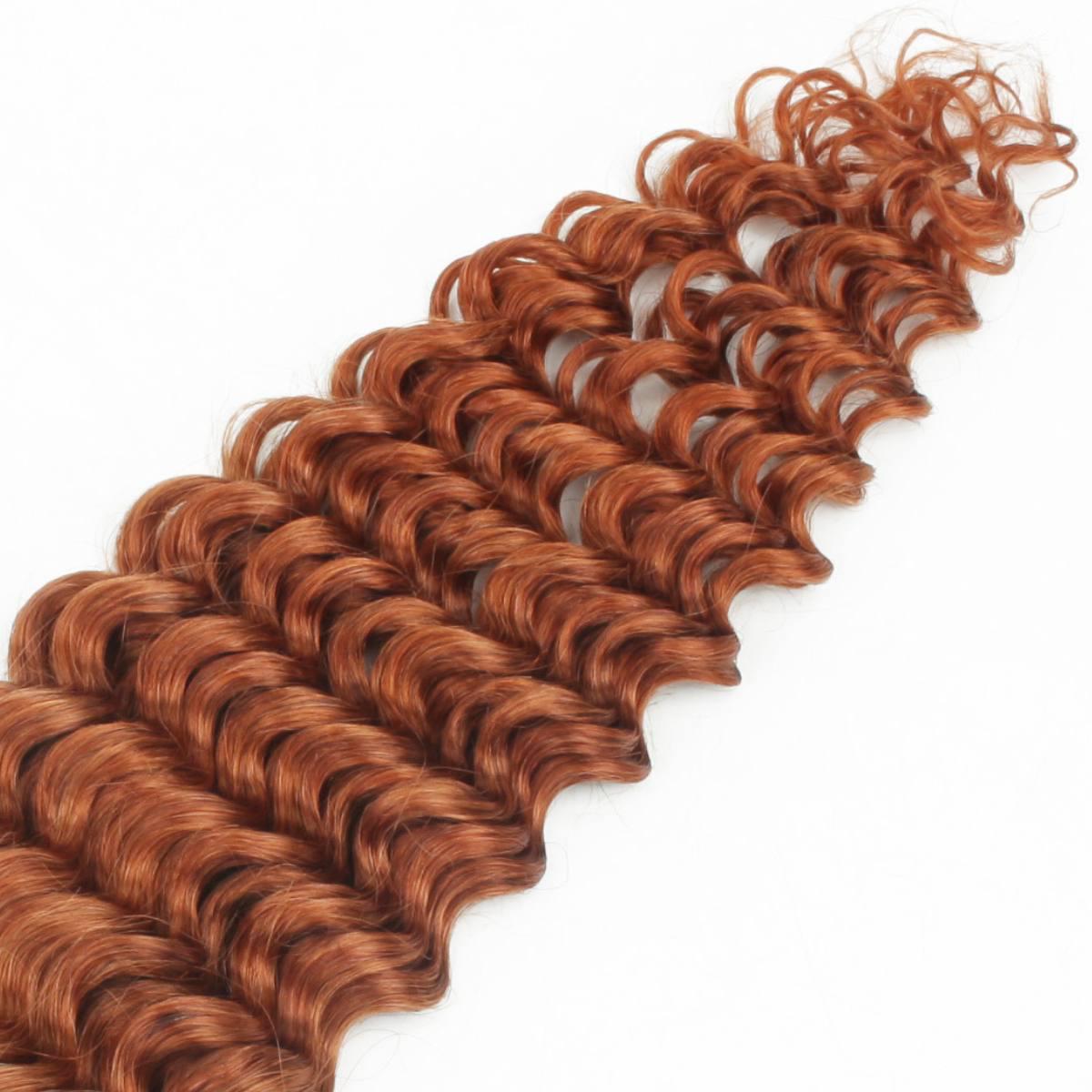 Brazilian Copper Deep Wave Bulk Human Braiding Hair - The Platinum Extensions