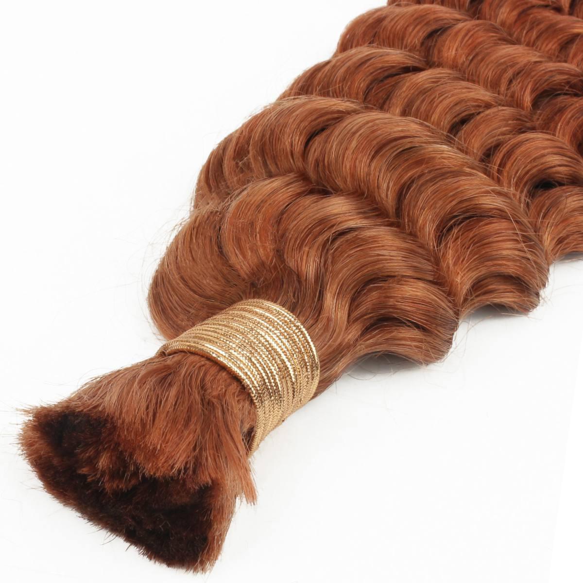Brazilian Copper Deep Wave Bulk Human Braiding Hair - The Platinum Extensions