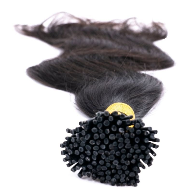 Indian Wavy Natural Black I-Tip - The Platinum Extensions