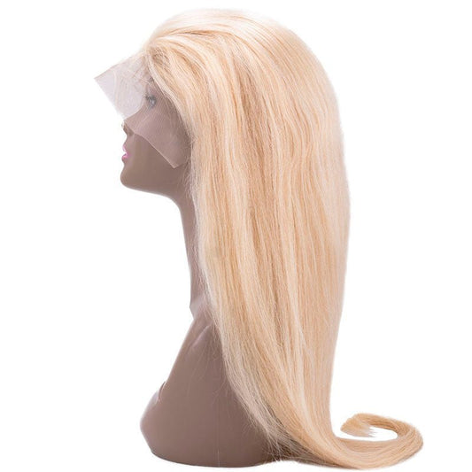 Brazilian Blonde Straight 13x4 Transparent Lace Front Wig - The Platinum Extensions 