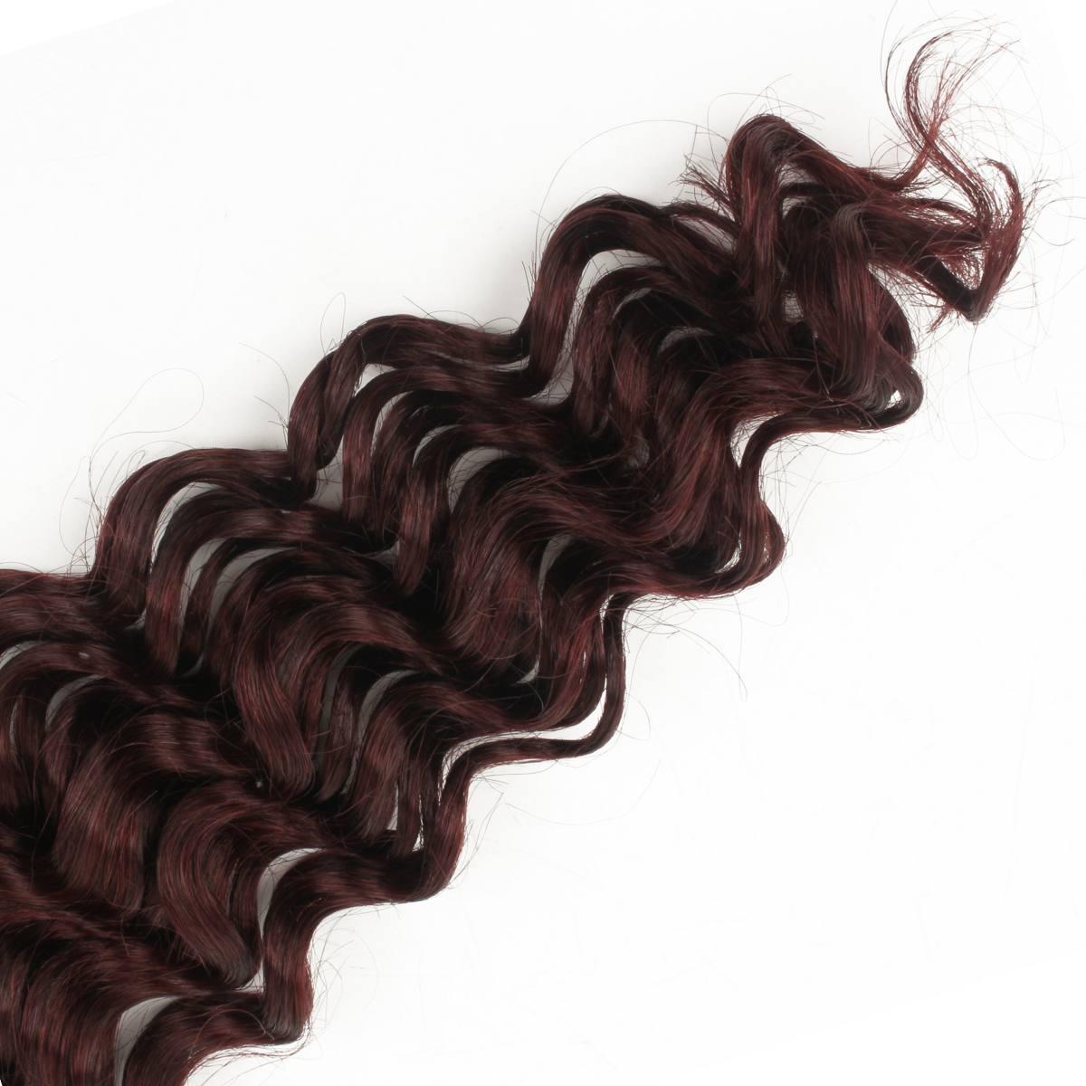 Brazilian Burgundy Deep Wave Bulk Human Braiding Hair Extensions - The Platinum Extensions 