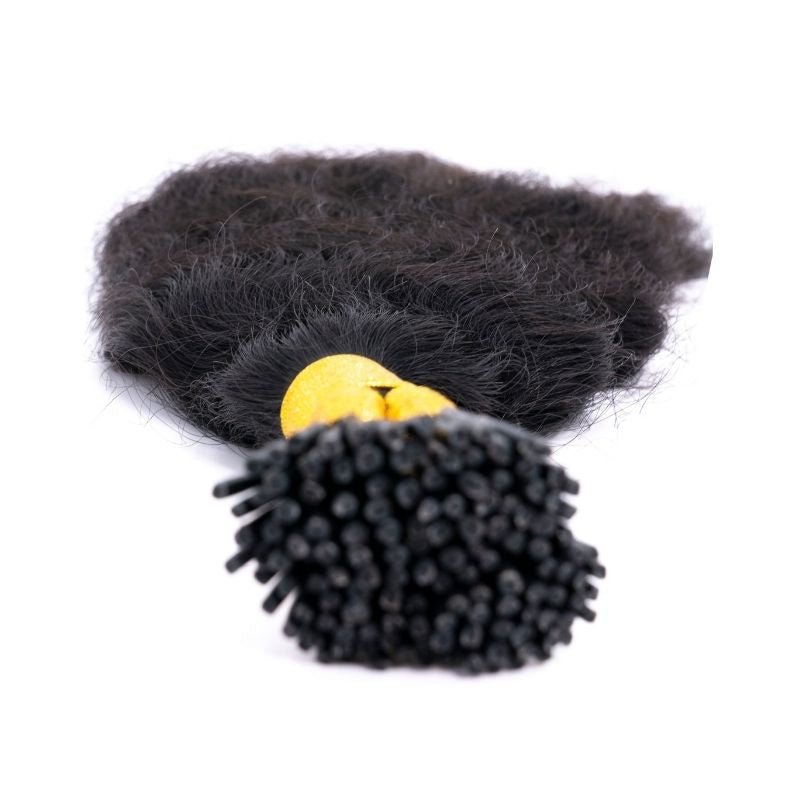 Indian Curly Natural Black I-Tip - The Platinum Extensions 